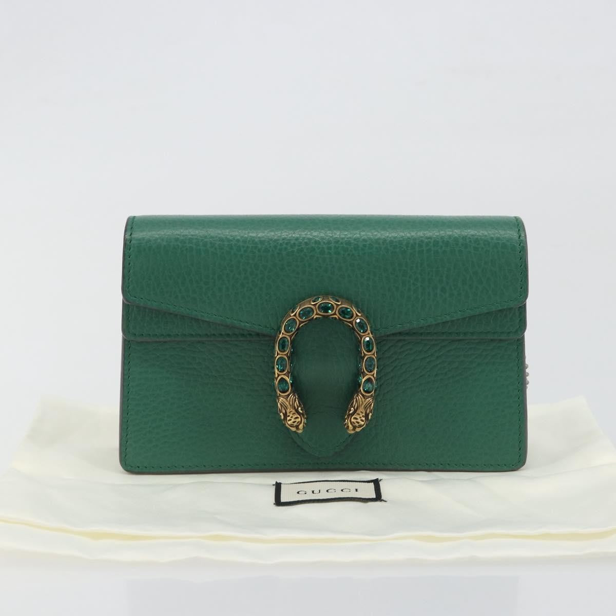 Gucci Dionysus Leather, Green, Leather, Shoulder Bag
