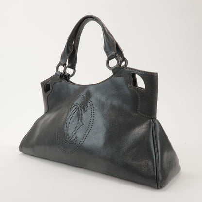 Cartier Marcello Leather, Black, Leather, Handbag