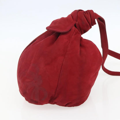 Loewe Anagram Leather, Red, Suede, Shoulder Bag