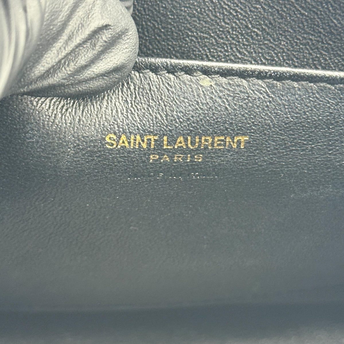 Saint Laurent Convertible Monogram Cabas Leather, Black, Leather, Tote Bag
