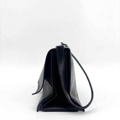 Balenciaga Downtown Soft Hourglass Leather, Black, Leather, Shoulder Bag