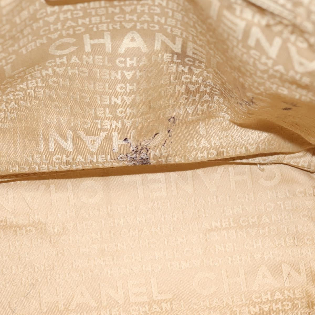 Chanel Chocolate Bar Coco Mark Leather, Beige, Leather, Tote Bag