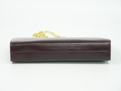 Salvatore Ferragamo Vintage Gancini Chain Leather, Burgundy, Leather, Shoulder Bag