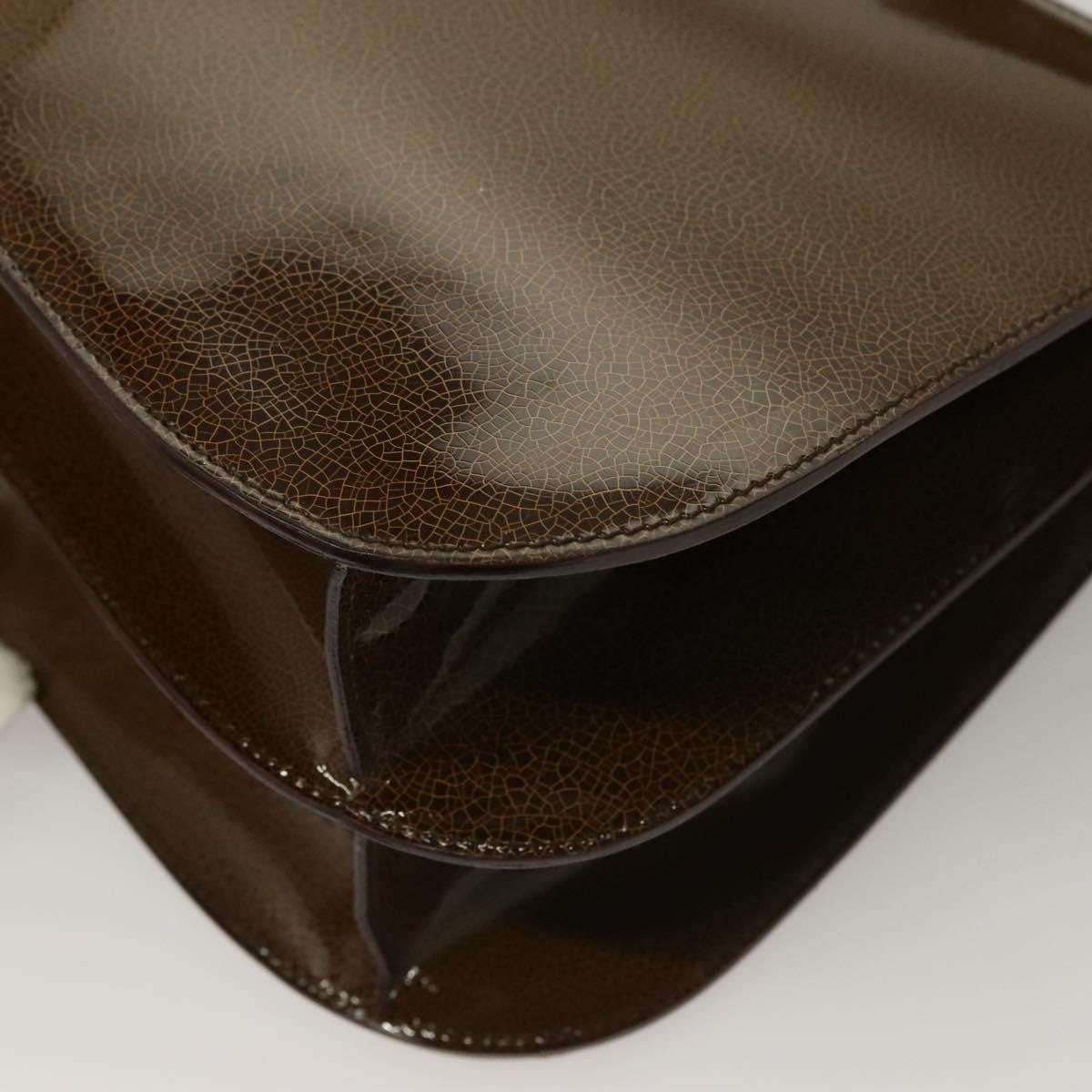 Celine Shoulder Leather, Khaki, Patent Leather, Shoulder Bag