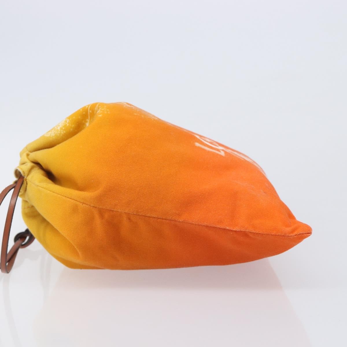 Loewe Paula Drawstring Printed Canvas, Orange, Canvas, Clutch