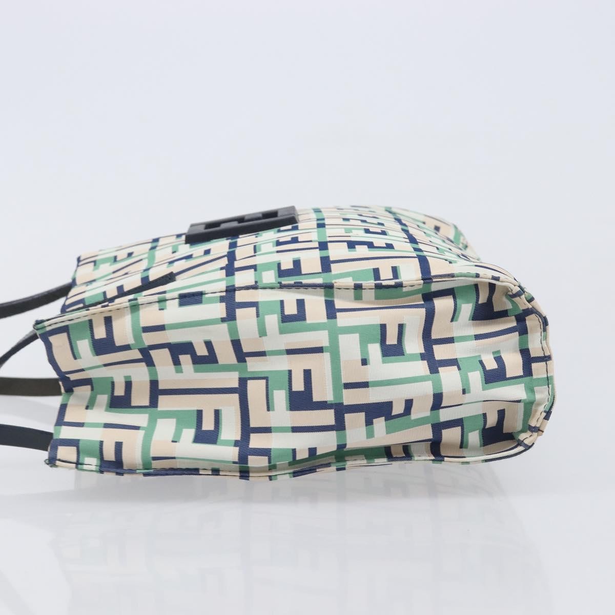 Fendi Logo Zucca Nylon, Green, Nylon, Tote Bag