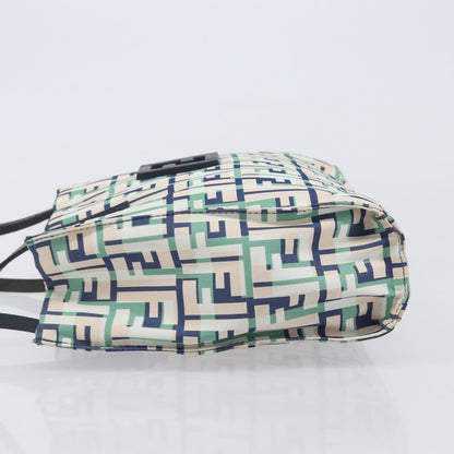 Fendi Logo Zucca Nylon, Green, Nylon, Tote Bag