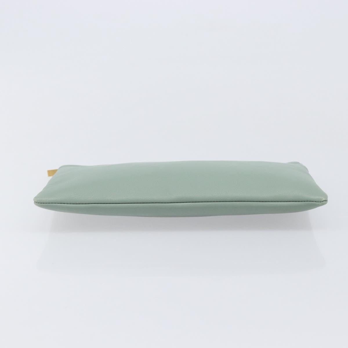 Celine Solo Leather, Green, Leather, Clutch