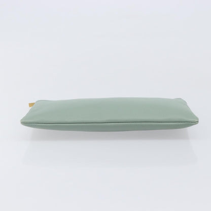 Celine Solo Leather, Green, Leather, Clutch