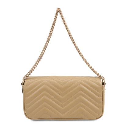 Gucci GG Marmont Monochrome Chain Matelasse Leather, Beige, Leather, Crossbody Bag