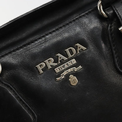 Prada Vitello Daino Convertible Tote Vitello Daino, Black, Leather, Handbag