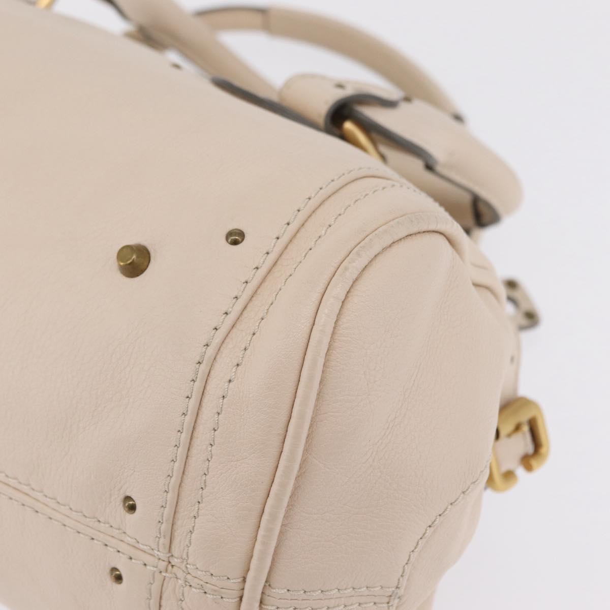 Chloe Paddington Lock Leather, Beige, Leather, Handbag