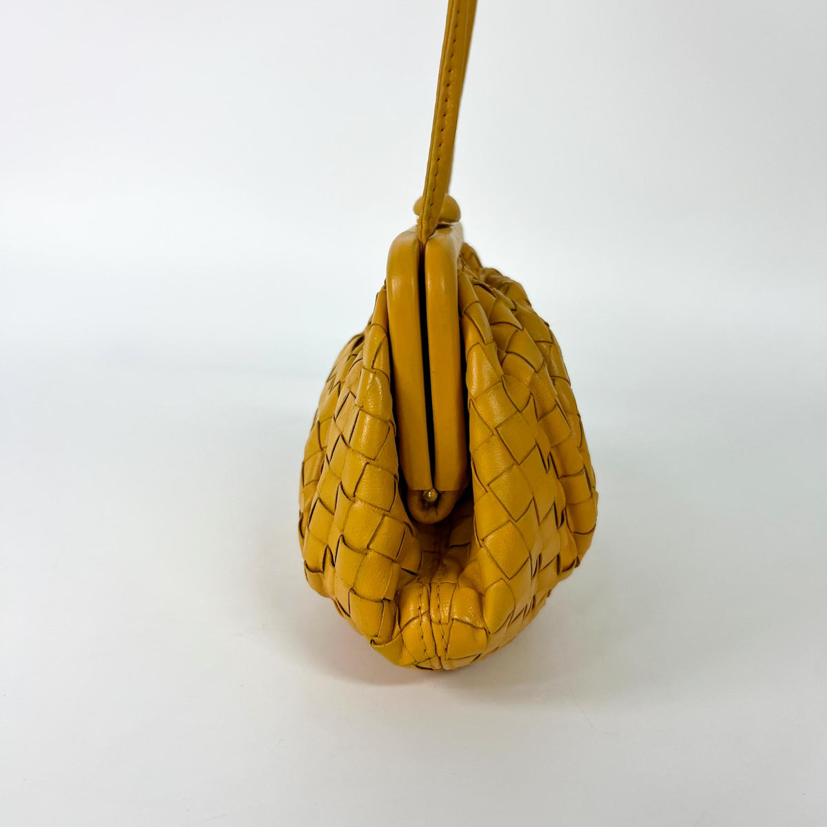 Bottega Veneta The Pouch Intrecciato Nappa, Yellow, Other, Clutch