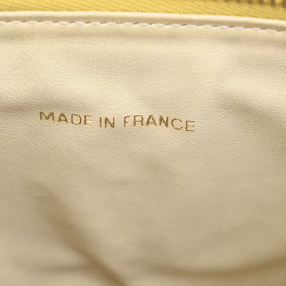 Chanel Vintage Timeless Cosmetic Case Caviar, Yellow, Leather, Clutch