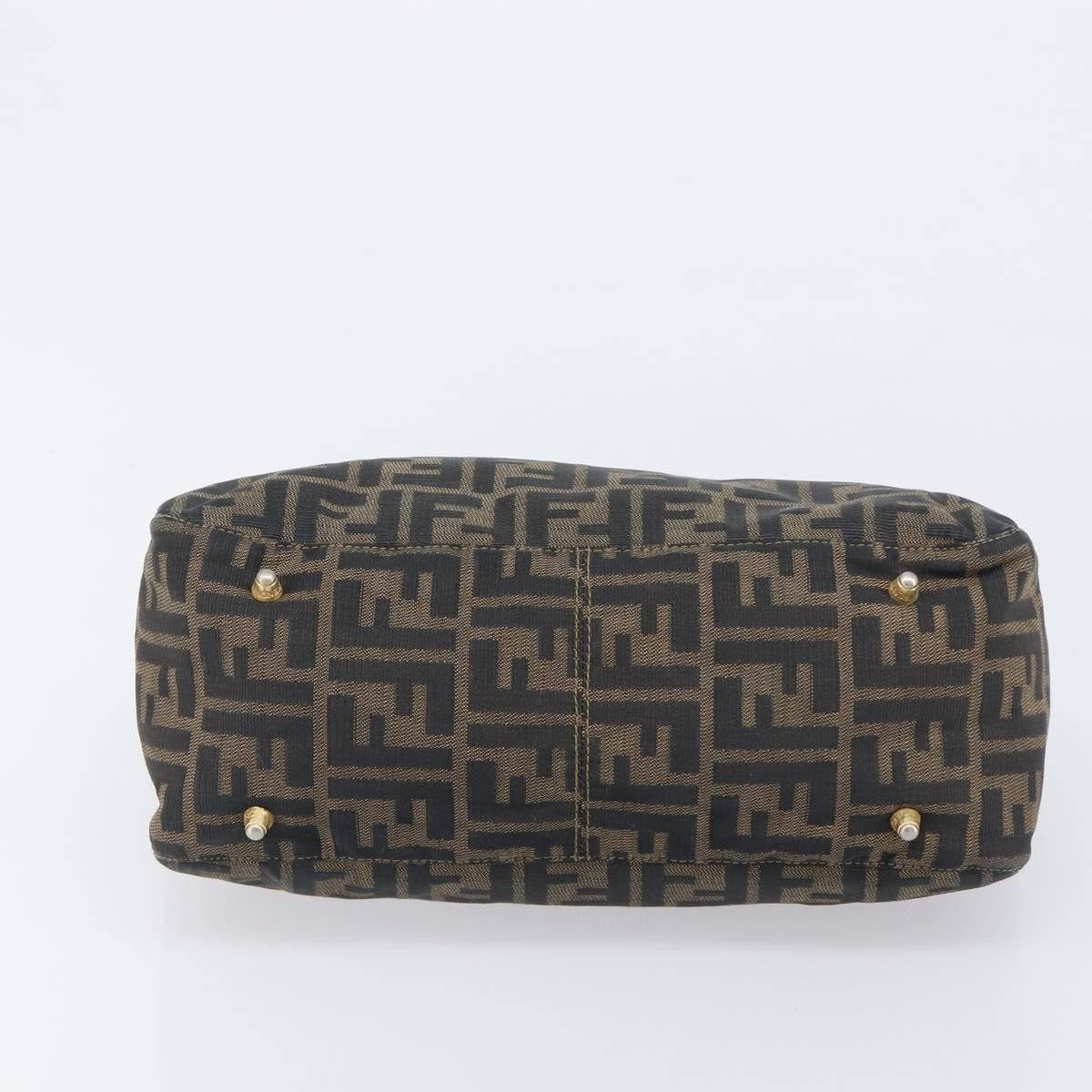 Fendi Vintage FF Handle Zucca Canvas, Brown, Canvas, Tote Bag
