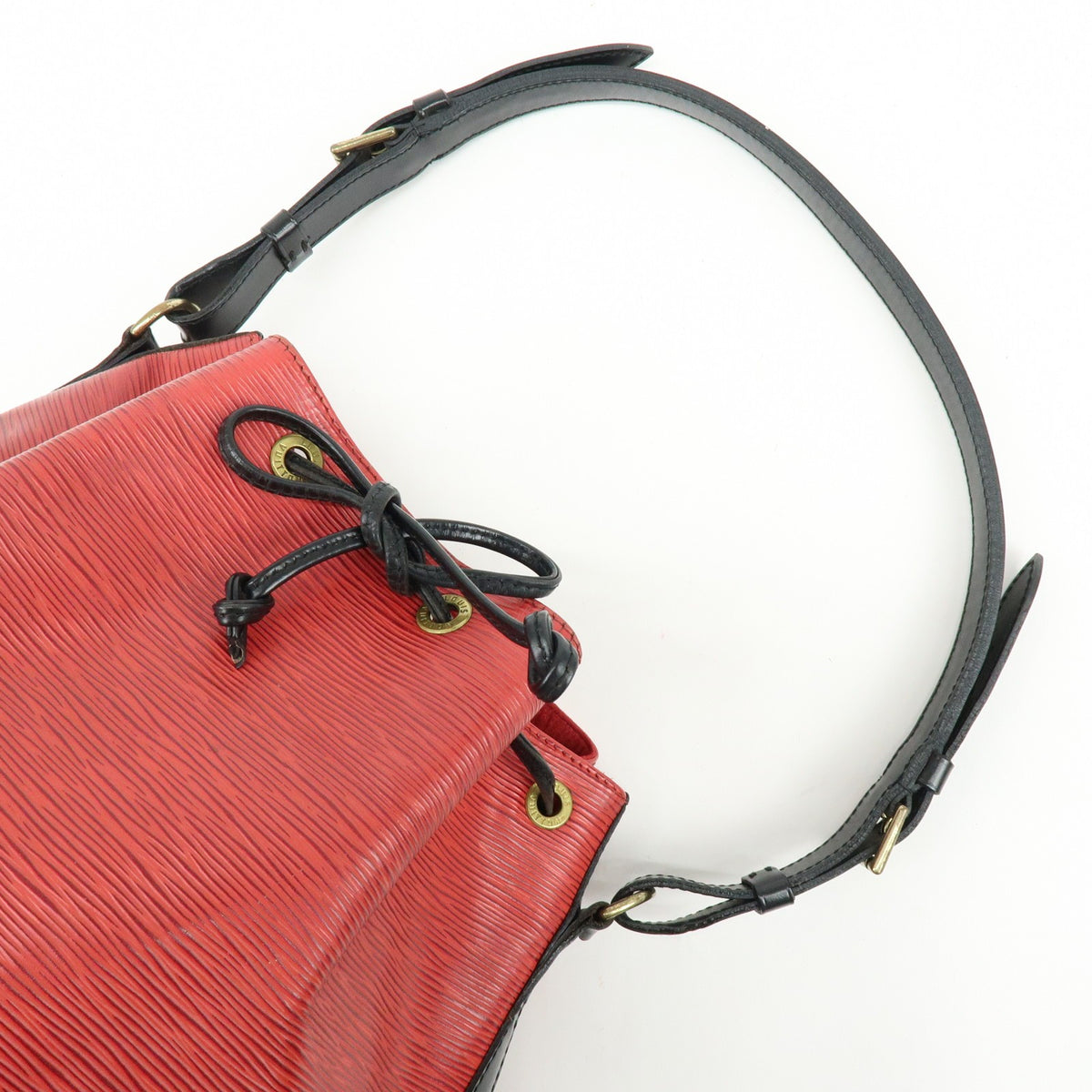 Louis Vuitton Bicolor Petit Noe Epi Leather, Red, Leather, Handbag