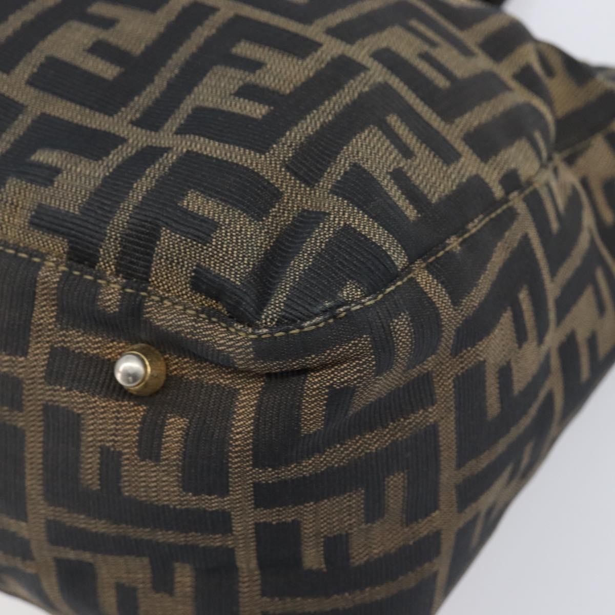 Fendi Vintage FF Handle Zucca Canvas, Brown, Canvas, Tote Bag
