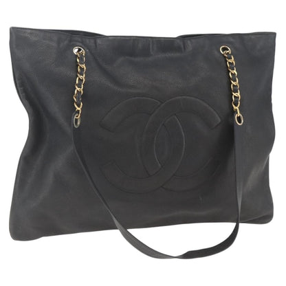 Chanel Grand Shopping Tote Quilted Calfskin, BLACK, LEATHER, Shoulder bag