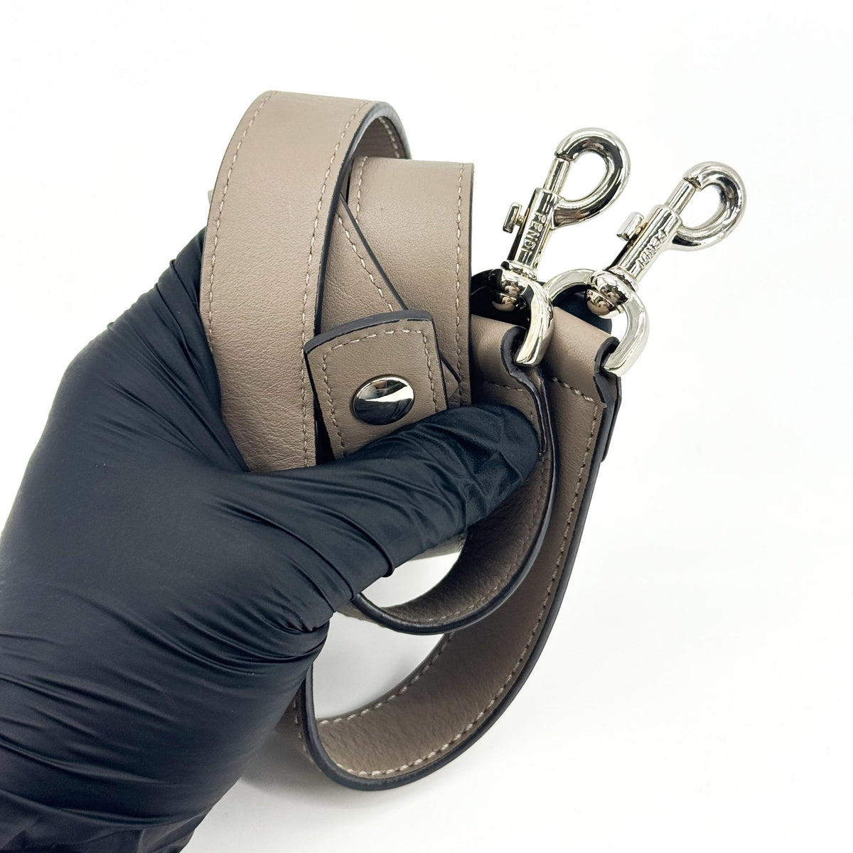 Fendi By The Way Satchel Calfskin, Gray, Calfskin, Handbag
