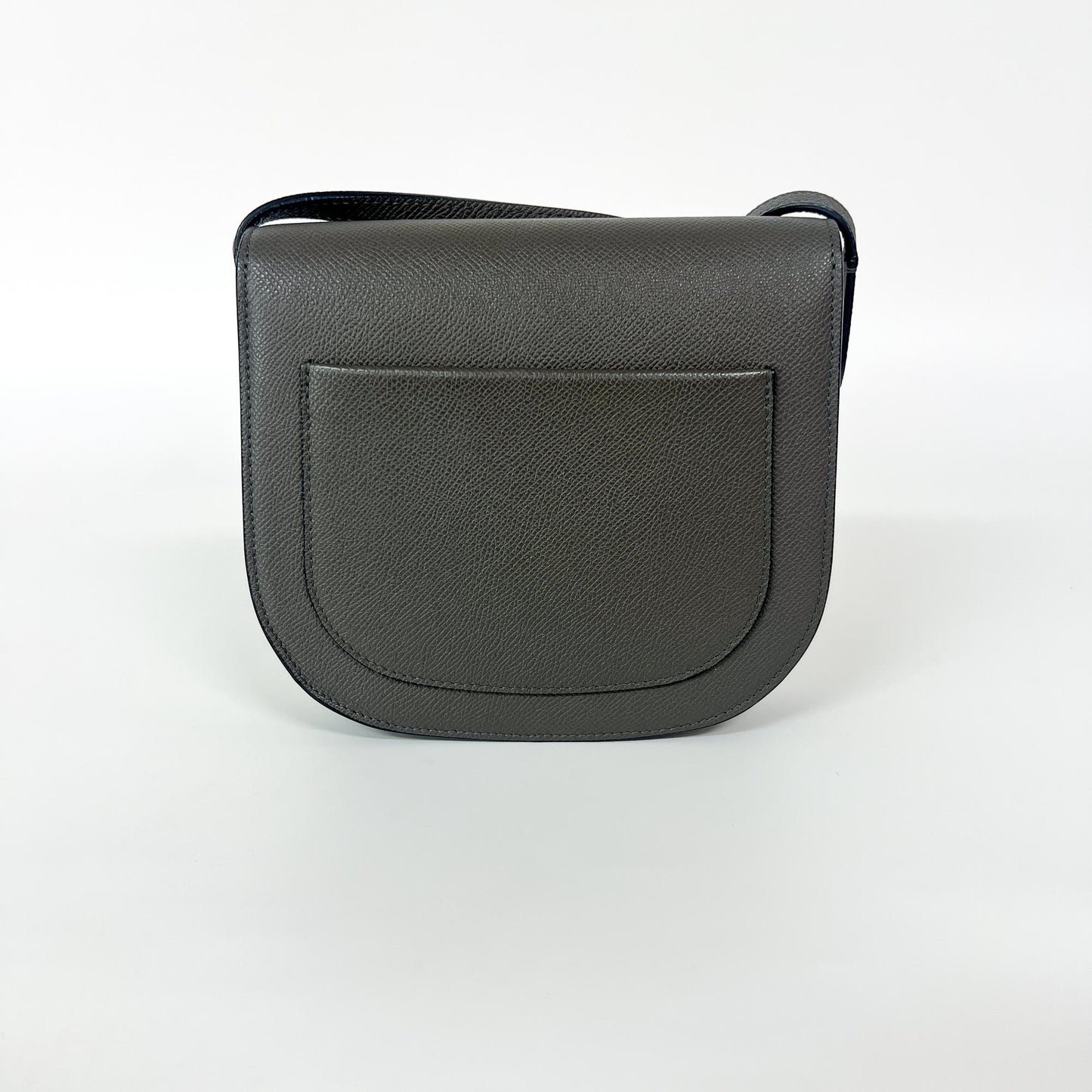 Celine Trotteur Crossbody Bag Grainy Leather, Gray, Leather, Crossbody Bag