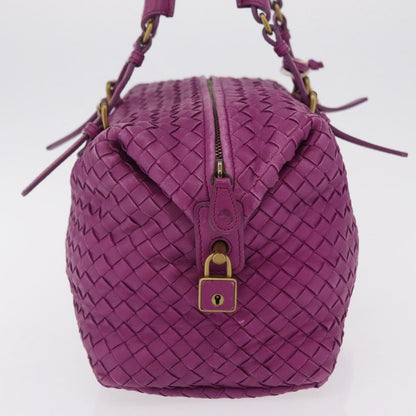 Bottega Veneta New Boston Intrecciato Nappa, Purple, Leather, Handbag