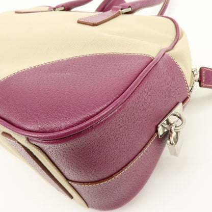 Prada Bowler Canvas with Leather, Purple, Canvas, Shoulder Bag