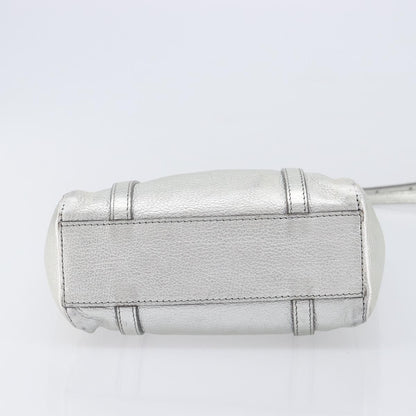 Balenciaga Everyday Glitter Leather, Silver, Leather, Tote Bag