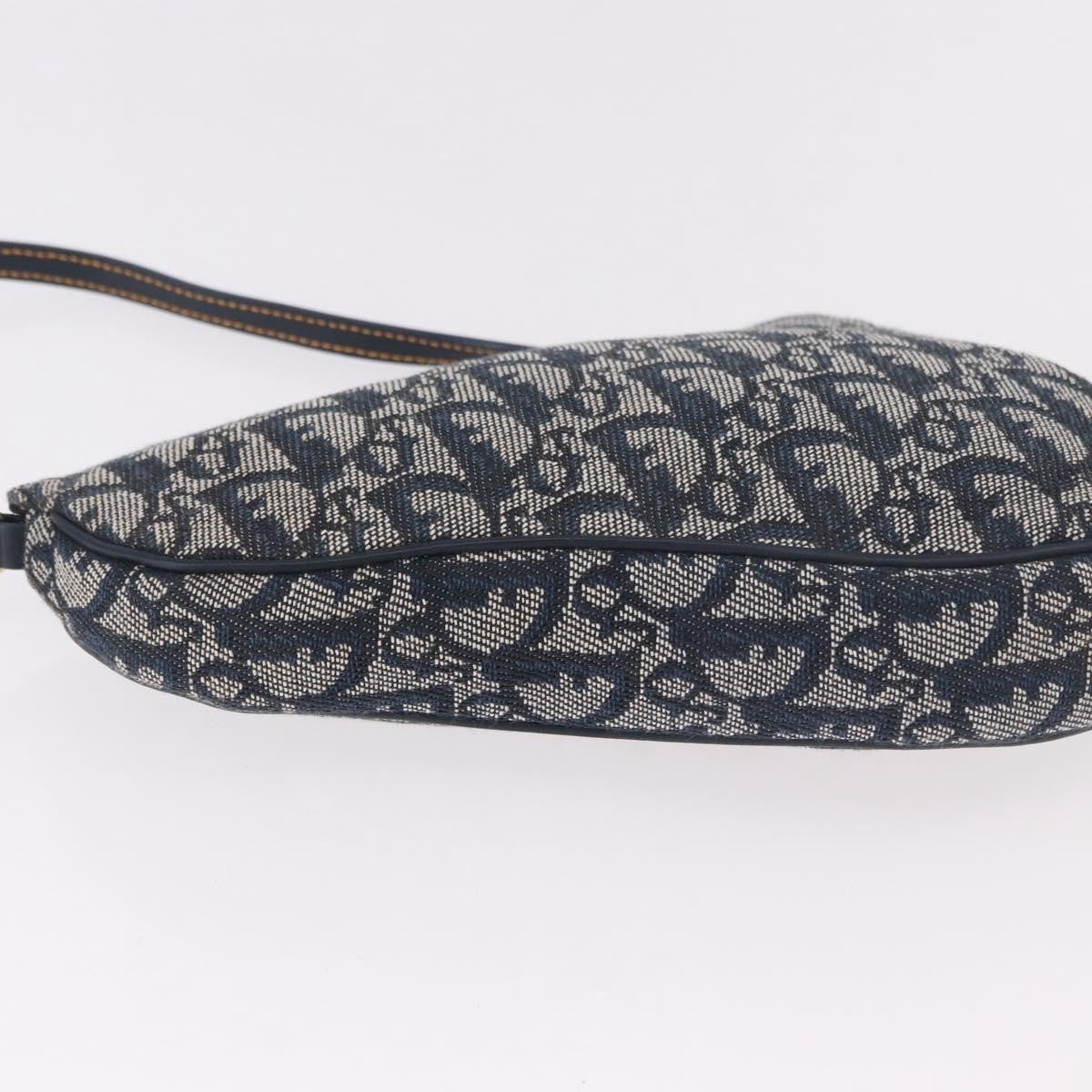 Christian Dior Vintage Saddle Bag Canvas, Navy, Canvas, Clutch
