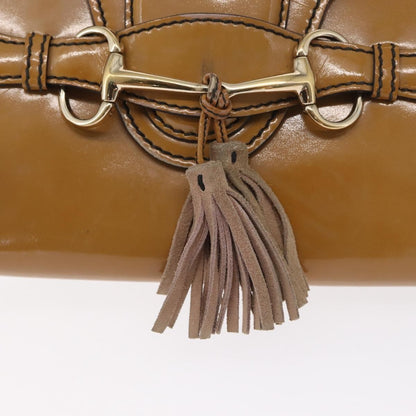 Gucci Emily Chain Flap Patent, Beige, Patent Leather, Shoulder Bag