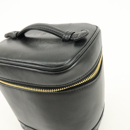 Chanel Vintage Cosmetic Case Lambskin, Black, Leather, Clutch