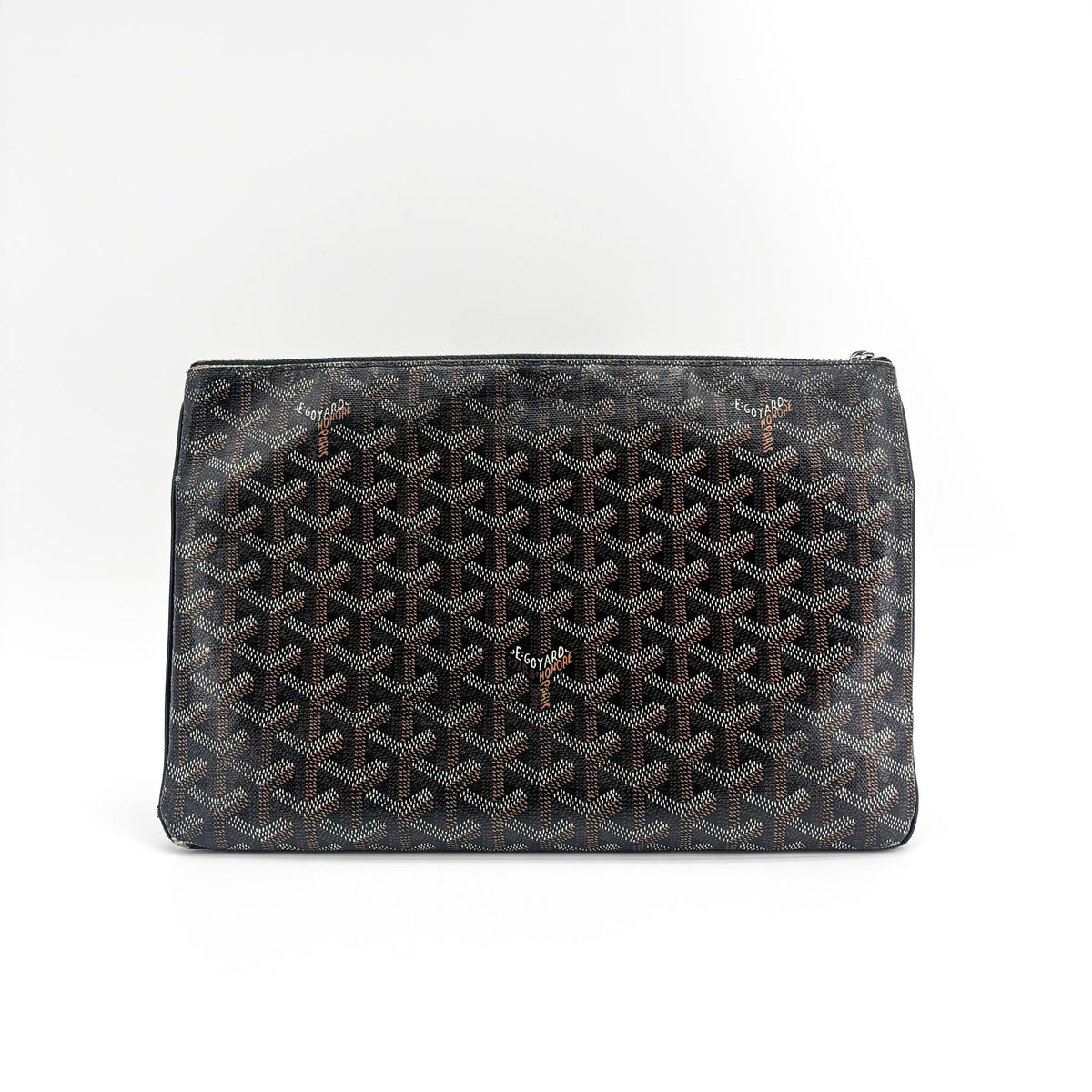 Goyard Senat Zip Coated Canvas, Black, Canvas, Clutch