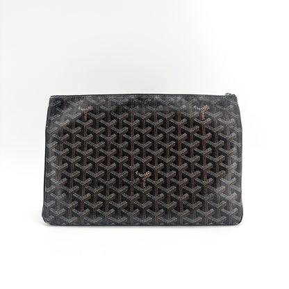 Goyard Senat Zip Coated Canvas, Black, Canvas, Clutch