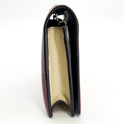 Gucci Soho Wallet on Chain Leather, Red, Leather, Crossbody Bag