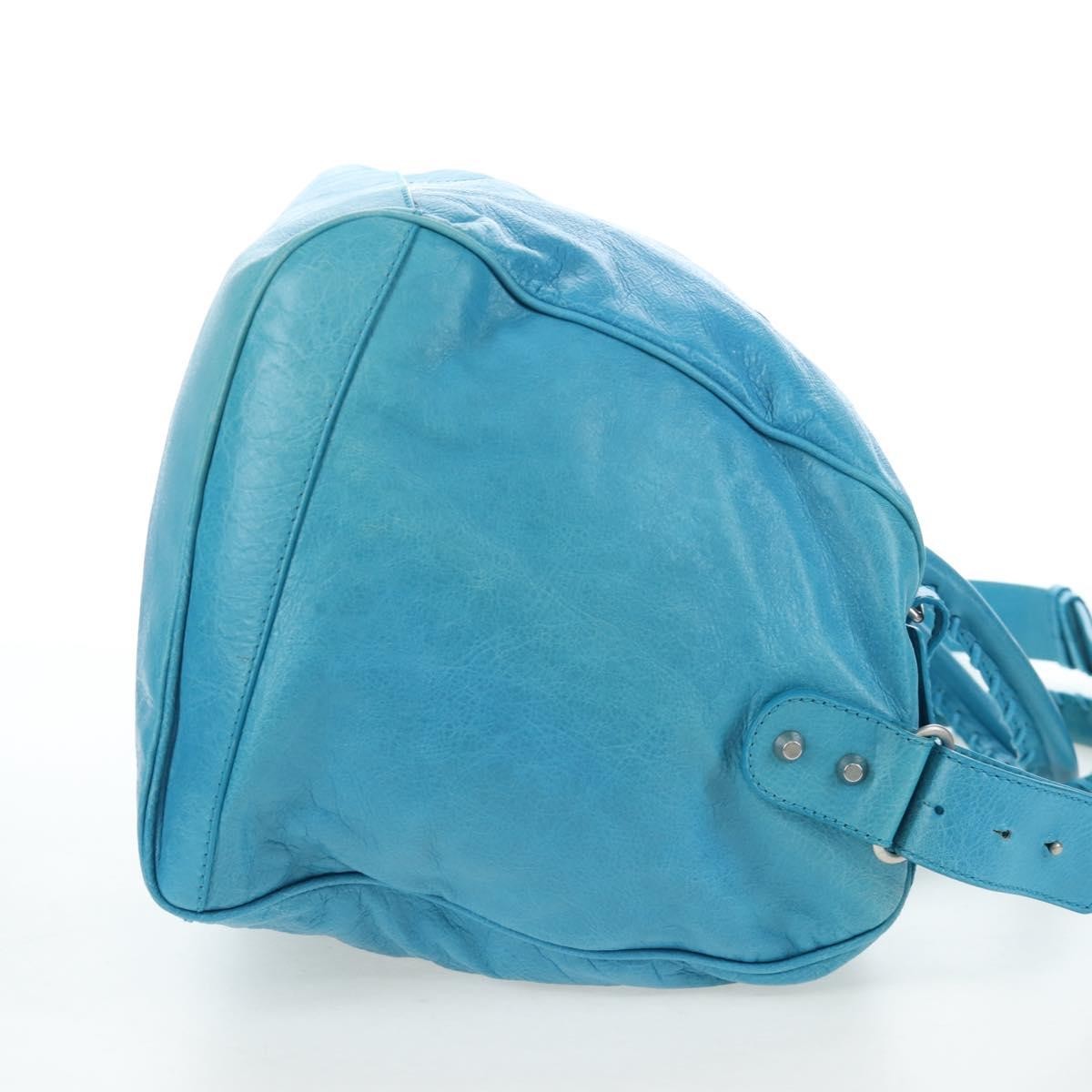 Balenciaga Squash Duffle Leather, Blue, Leather, Handbag