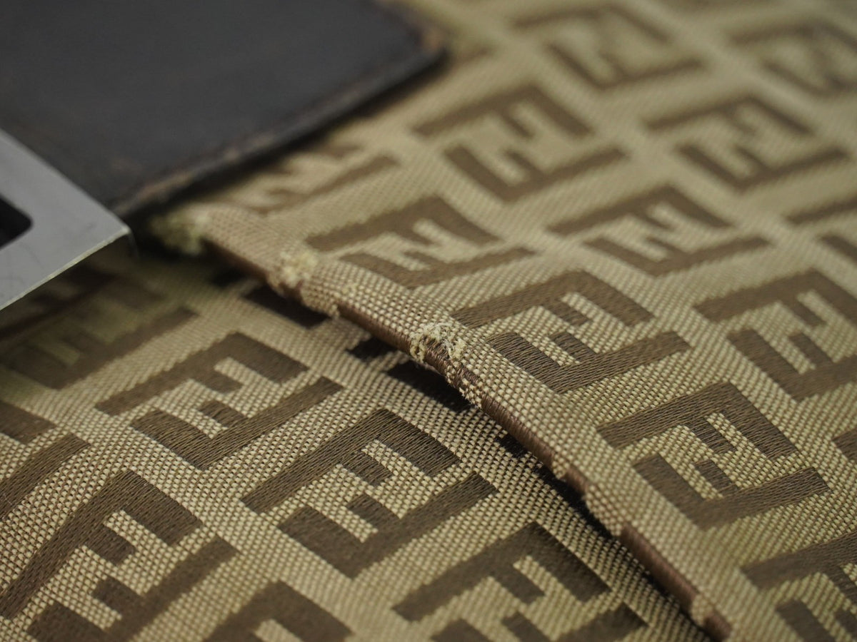 Fendi Zucchino Canvas Mamma Baguette Canvas, Brown, Canvas, Shoulder Bag