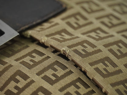 Fendi Zucchino Canvas Mamma Baguette Canvas, Brown, Canvas, Shoulder Bag