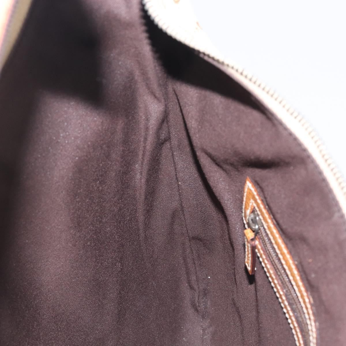 Gucci Vintage Zip Hobo GG Canvas with Leather, Beige, Canvas, Shoulder Bag