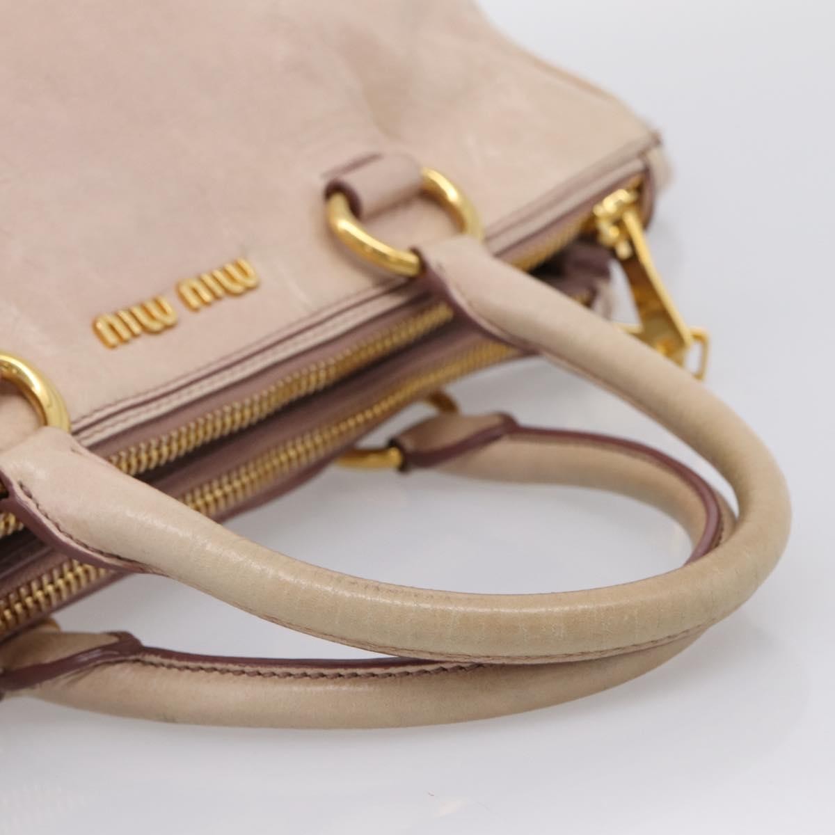 Miu Miu Vitello Lux Ring Satchel Leather, Pink, Leather, Handbag