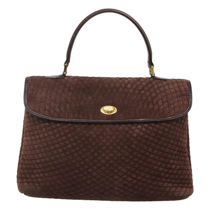 Bally Handbag Quilted Suede, Brown, Suede, Handbag