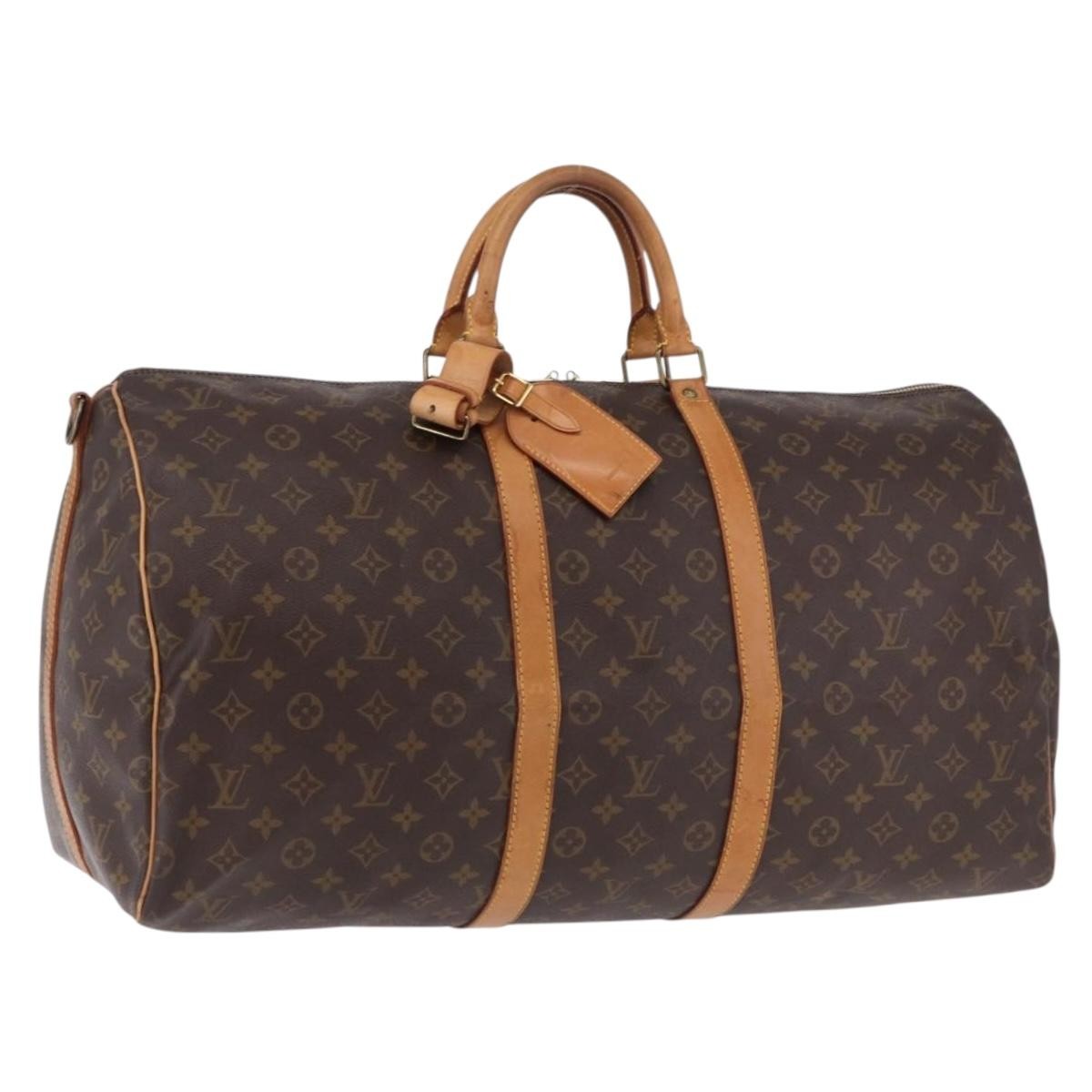 Louis Vuitton Keepall Bandoulière Monogram, Brown, Canvas, Travel Bag