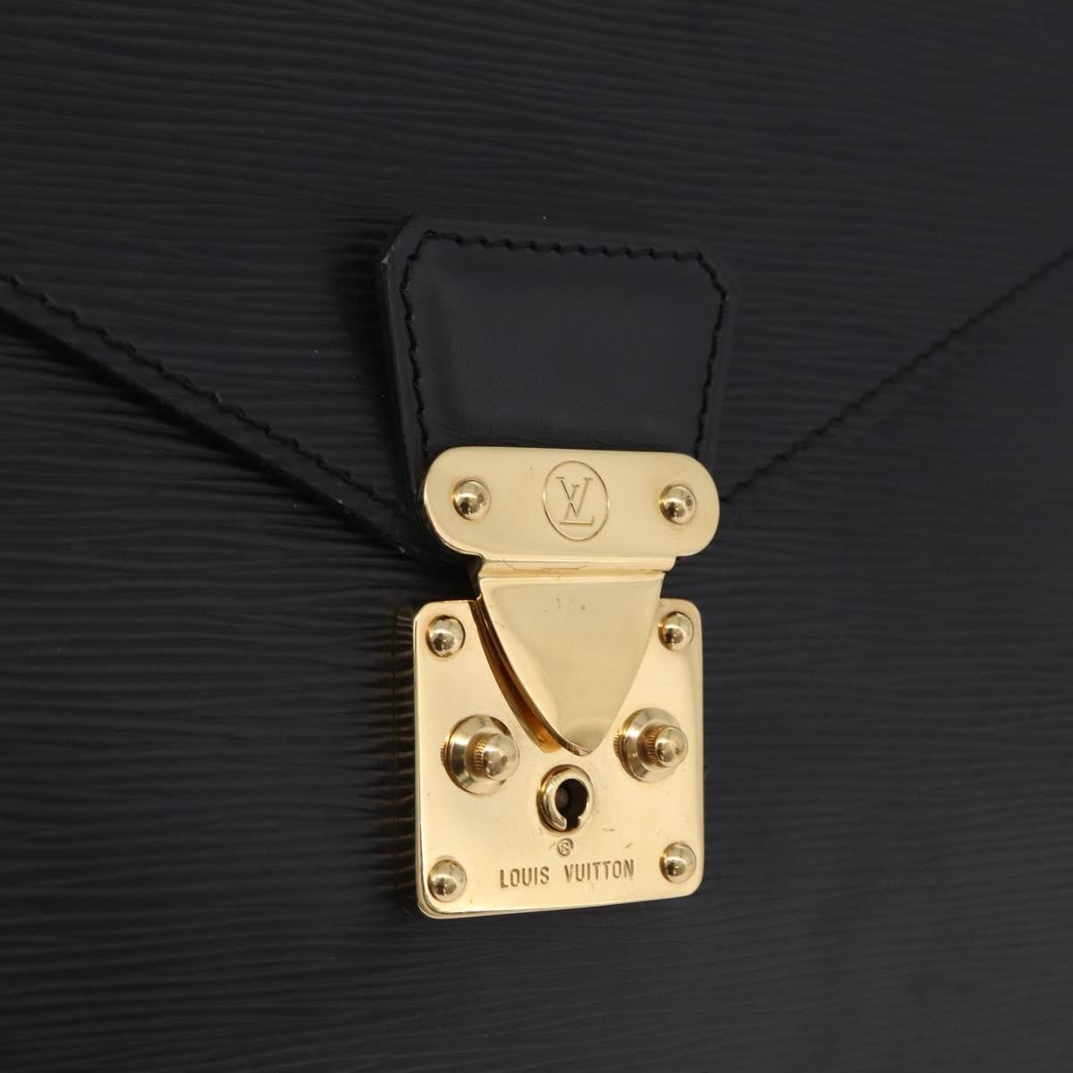 Louis Vuitton Porte-Documents Senateur Epi Leather, Black, Leather, Handbag