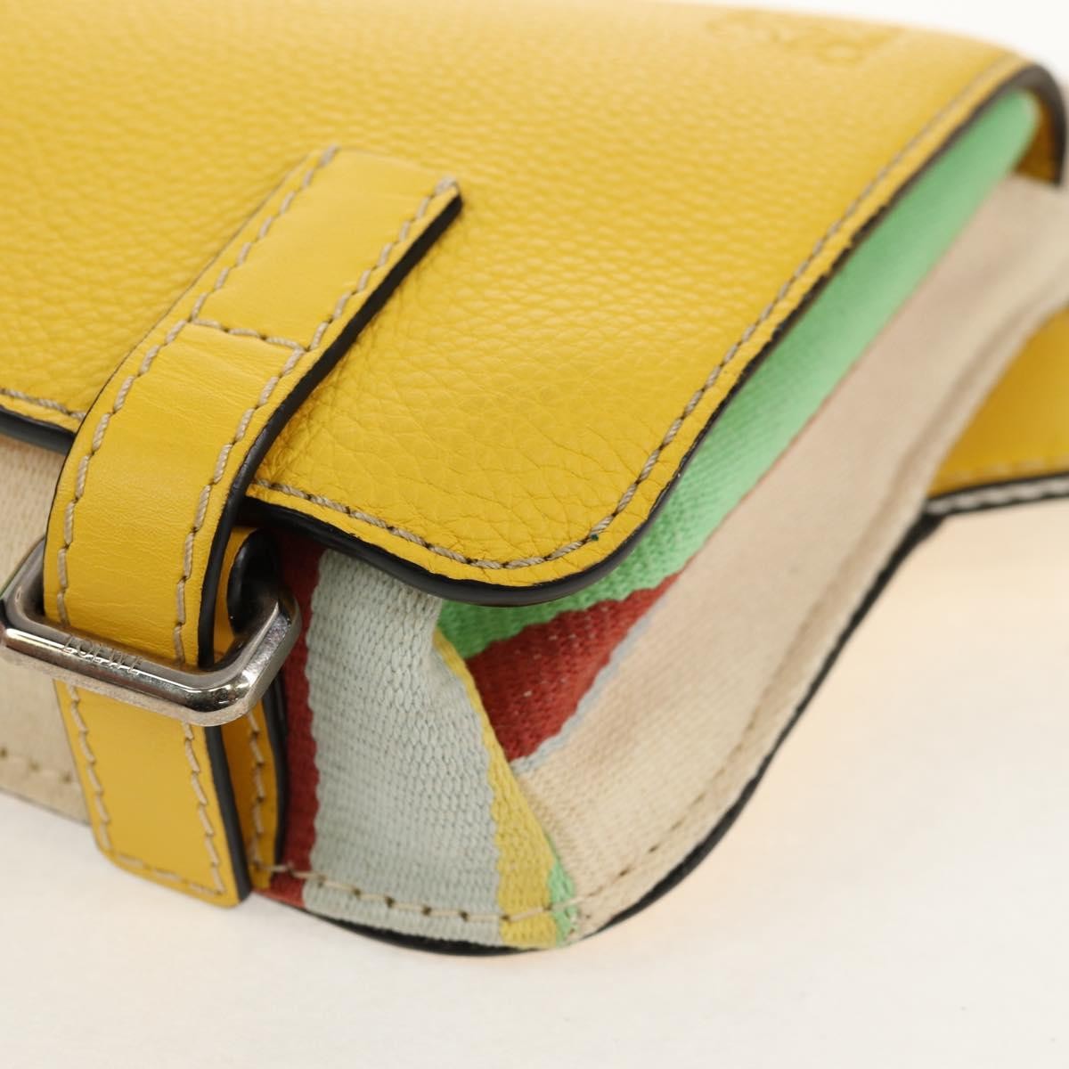 Loewe Military Messenger Leather, Yellow, Leather, Clutch
