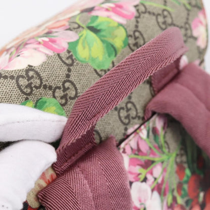 Gucci Buckle Blooms Print GG Coated Canvas, Beige, Canvas, Backpack