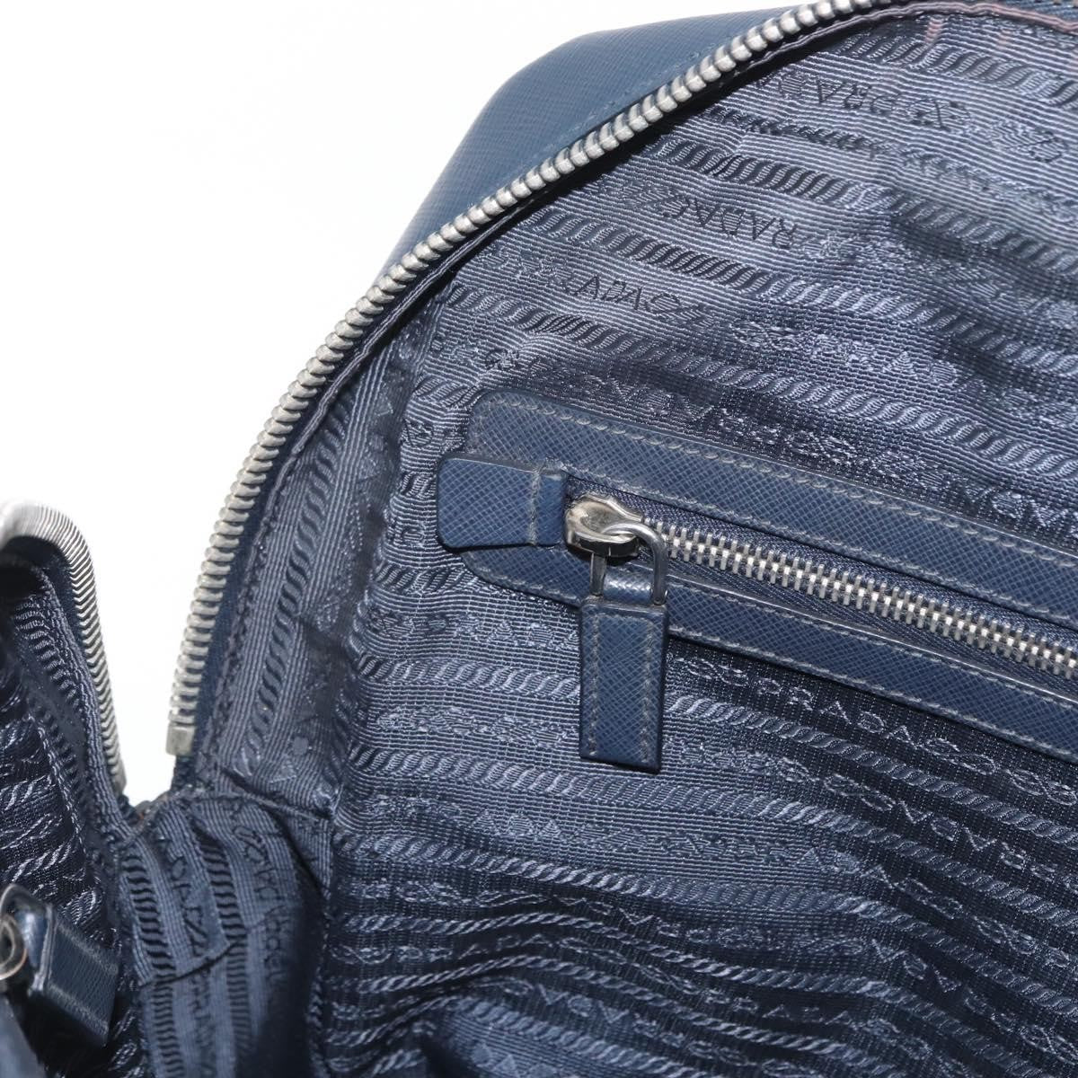 Prada Convertible Zip Around Saffiano Leather, Navy, Leather, Briefcase