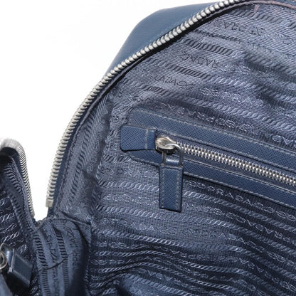 Prada Convertible Zip Around Saffiano Leather, Navy, Leather, Briefcase