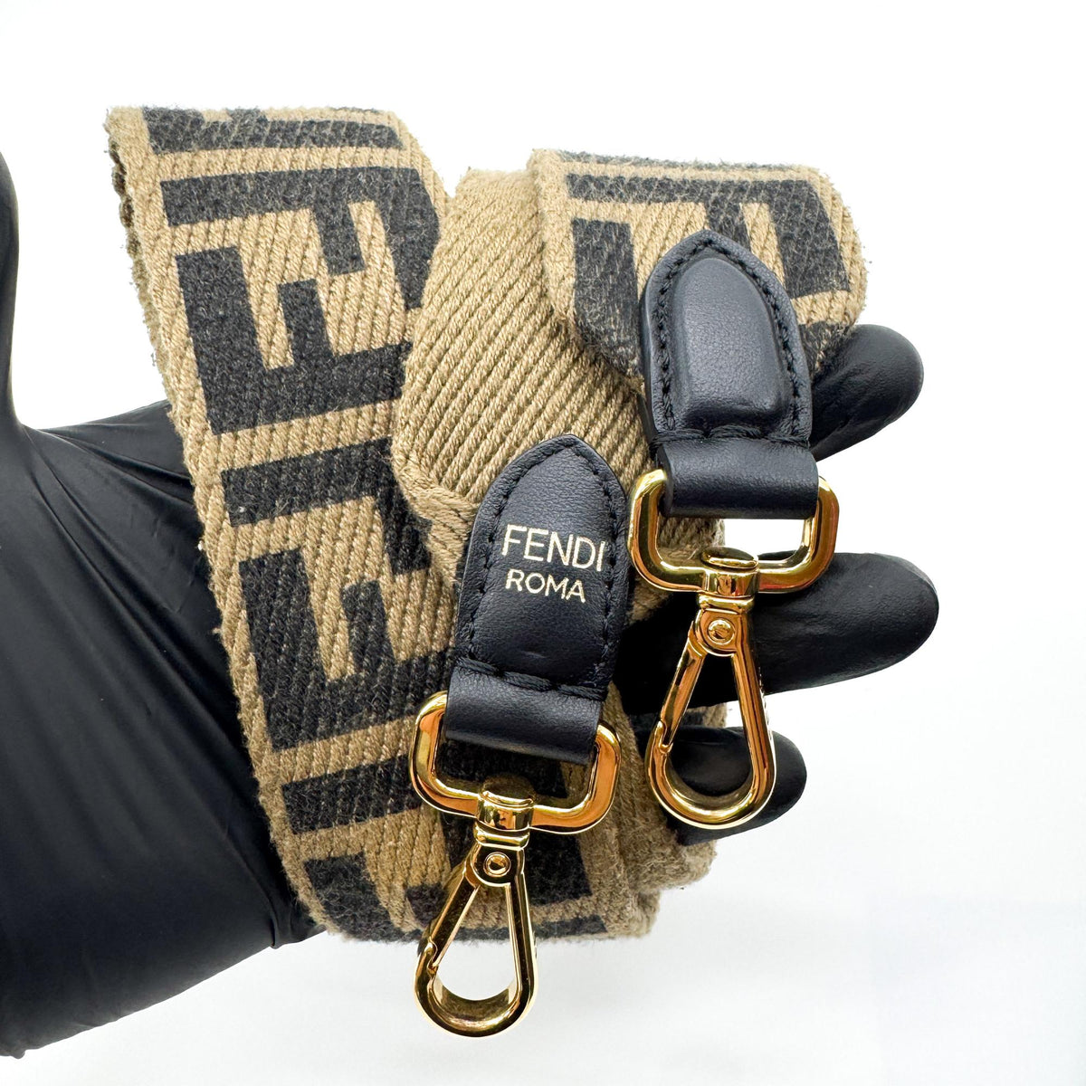 Fendi Flip Leather with Suede, Black, Leather, Tote Bag