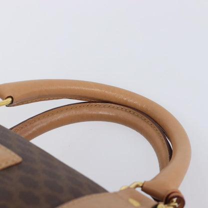 Celine Vintage Duffle Macadam Coated Canvas, Brown, PVC, Handbag