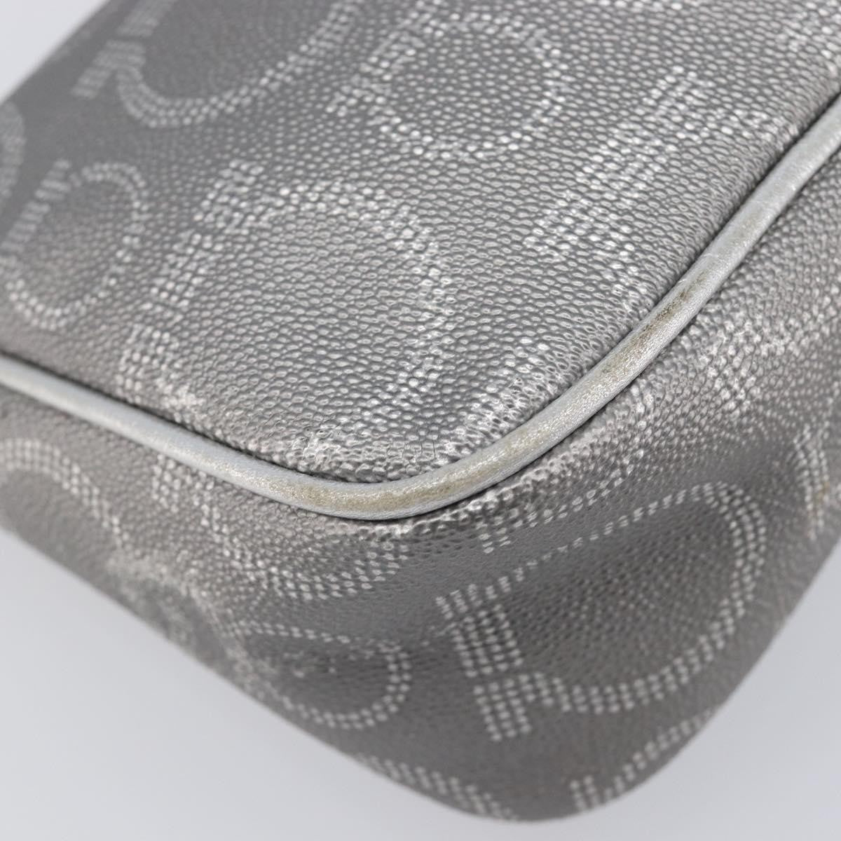 Salvatore Ferragamo Gancini Leather, Silver, Leather, Crossbody Bag
