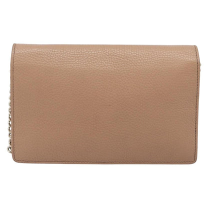 Gucci Soho Wallet on Chain Leather, Beige, Leather, Shoulder Bag