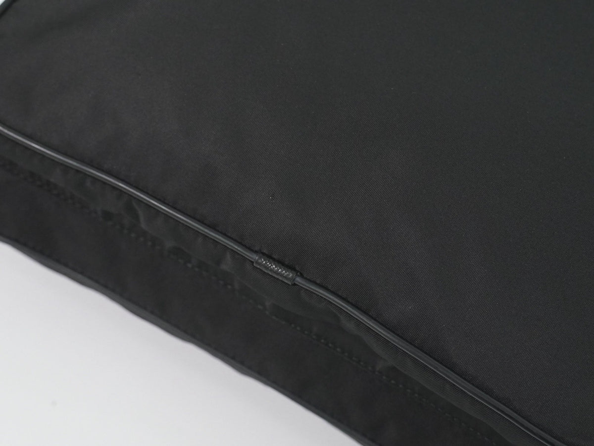Prada Front Pocket Messenger Quilted Tessuto, Black, Nylon, Shoulder Bag